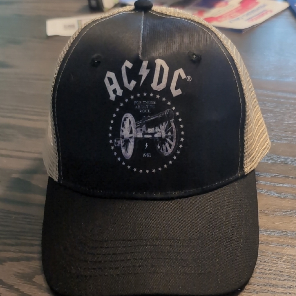 AC/DC Black and White Trucker Hat
